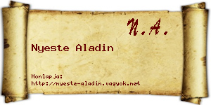 Nyeste Aladin névjegykártya
